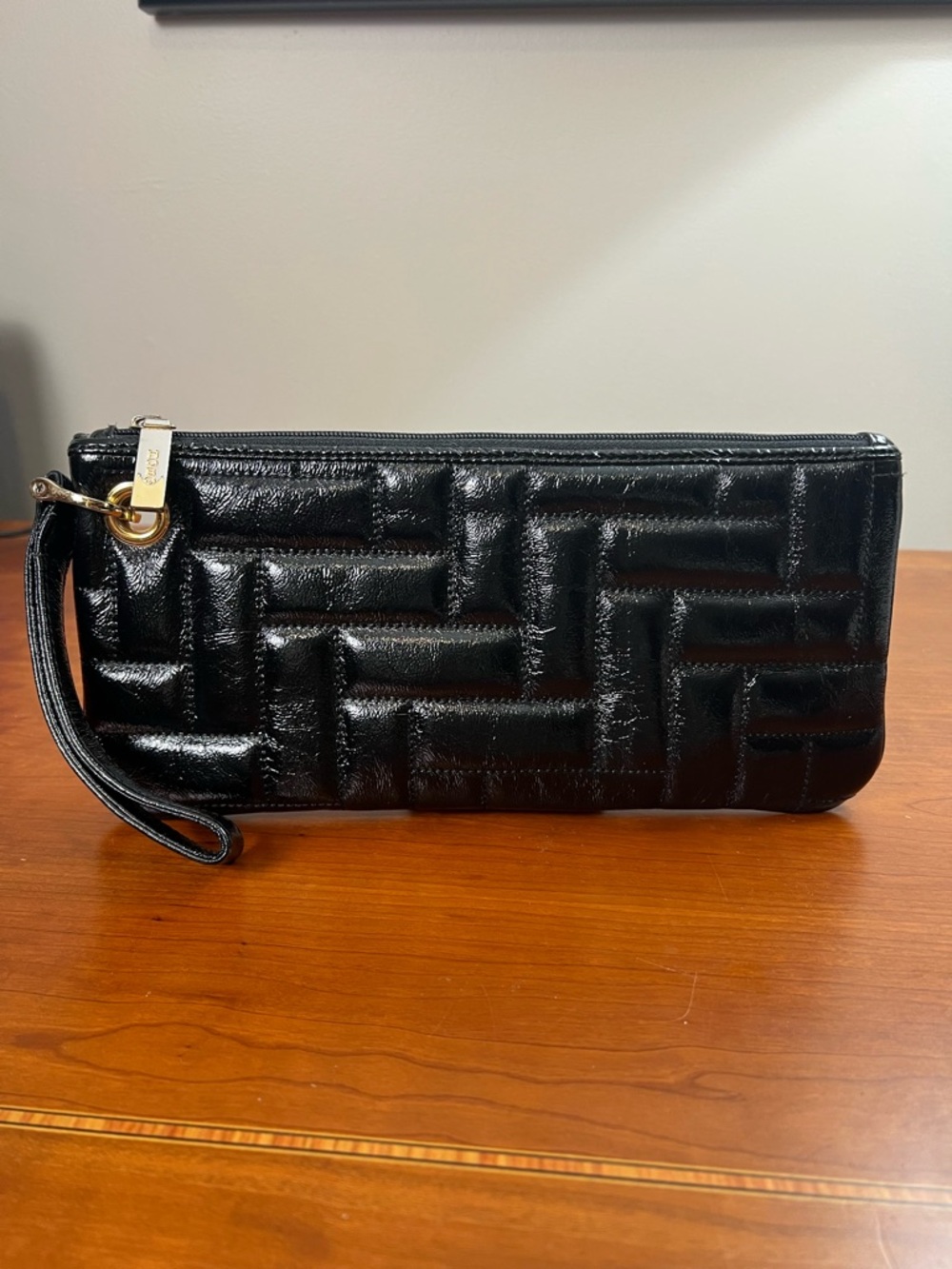 Vintage HOBO‎ International Black Quilted Clutch Bag Wristlet